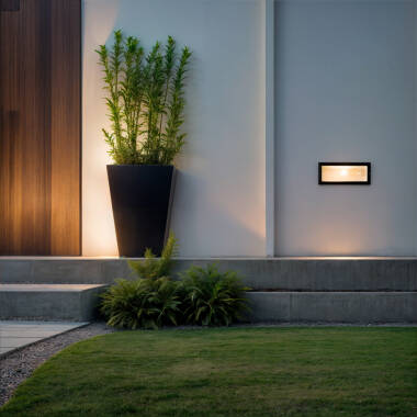 Image of Glass Outdoor Recessed Wall Light for E27 Bulb