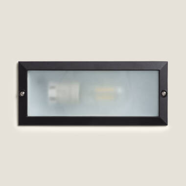 Image of Glass Outdoor Recessed Wall Light for E27 Bulb