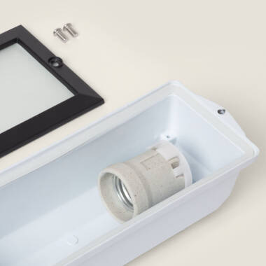 Image of Glass Outdoor Recessed Wall Light for E27 Bulb