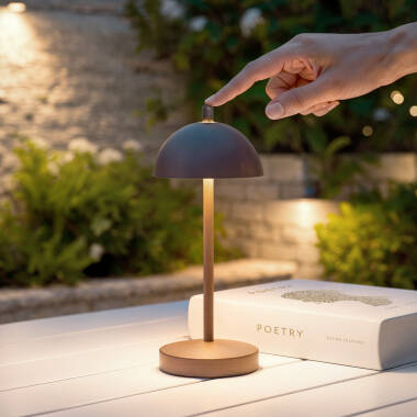 Image of Pirinoa Portable Outdoor Metal LED Table Lamp with Rechargeable Battery 