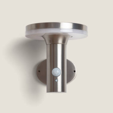 Image de Applique Murale LED Extérieure Solaire Inox Helios avec Détecteur de Présence PIR