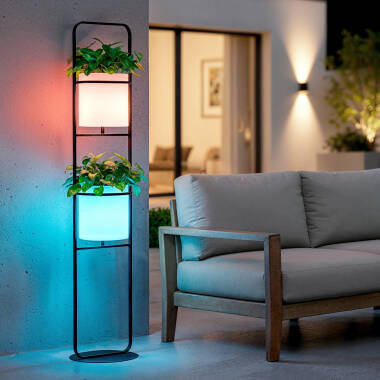 Bild von LED Außenstehleuchte aus Metall 5 W RGB Blumentopf Ø 30 cm wiederaufladbar IP65