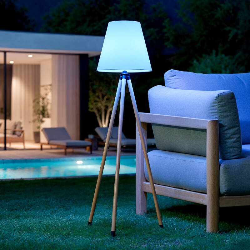 Lampada da Terra Metallo LED Solare RGB  con Batteria USB Ricaricabile Kefre 