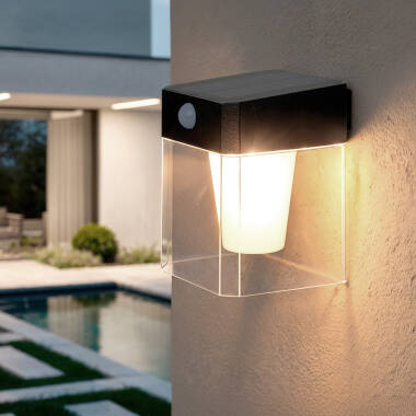 Applique Murale Extérieure Solaire LED 1,5W Aluminium avec Détecteur de Mouvement Efren Square