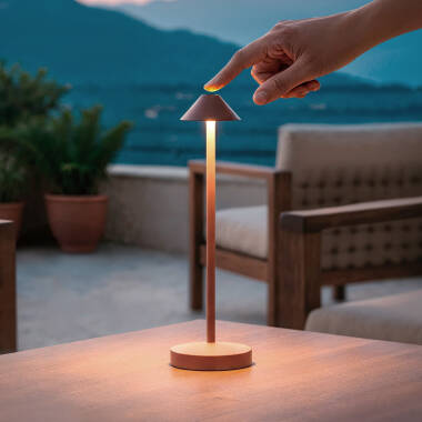 Immagine di Lampada da Tavolo LED Portatile per Esterno Metallo con Batteria Ricaricabile Magatzi