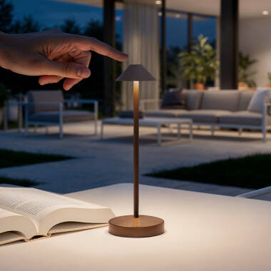 Bild von LED Tischlampe für Außen Metall mit wiederaufladbarem Akku Magatzi