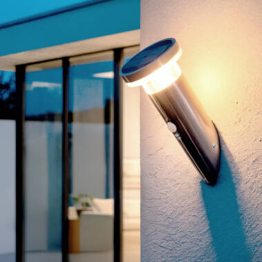 Wandleuchte Außen Solar LED 1,5W Aluminium mit Bewegungssensor Basil