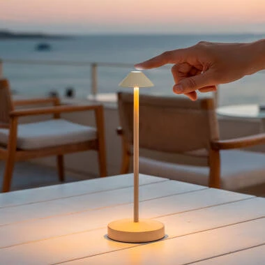 Lampada da Tavolo LED Portatile per Esterni Metallo con Batteria Ricaricabile Magatzi