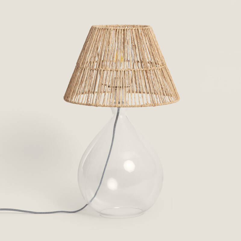 Obrázek Stolní Lampa z Juty a Skla Aurora