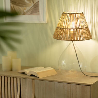 Aurora Jute & Glass Table Lamp