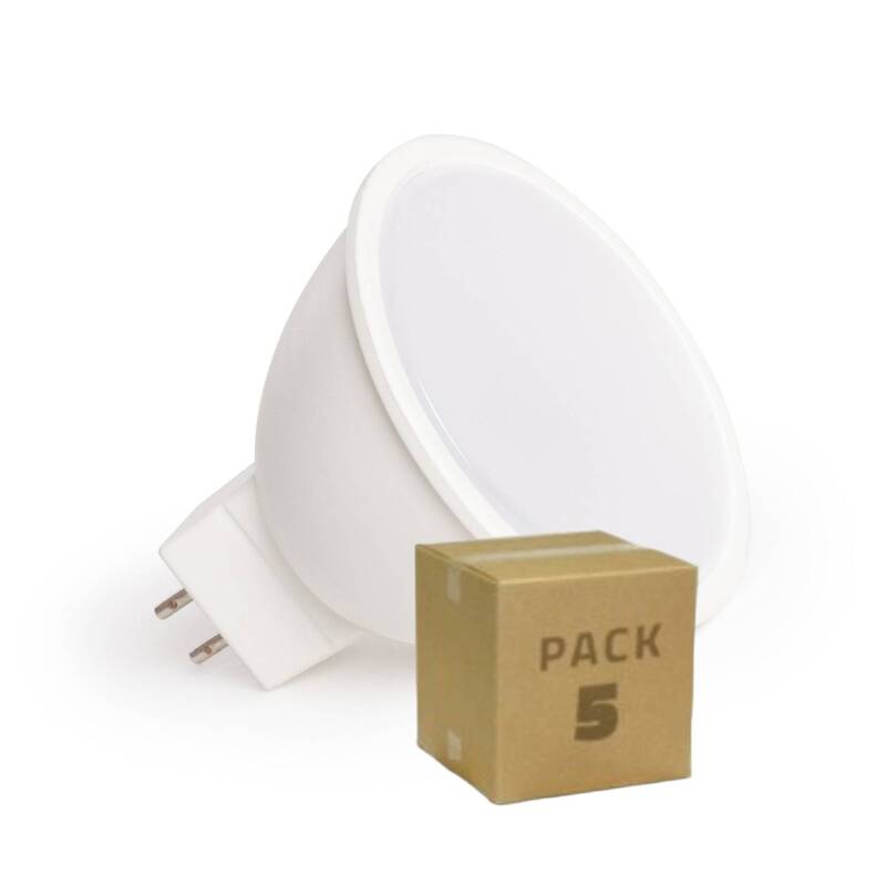 Image of Pack of 5 12V GU5.3 6W LED Bulbs MR16 550lm 