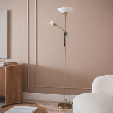 Afbeelding van Staande Lamp Metaal en Glas met leeslamp Ussel