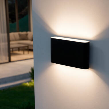 Einar 12W Outdoor Double Sided Illumination Rectangular Black LED Wall Lamp