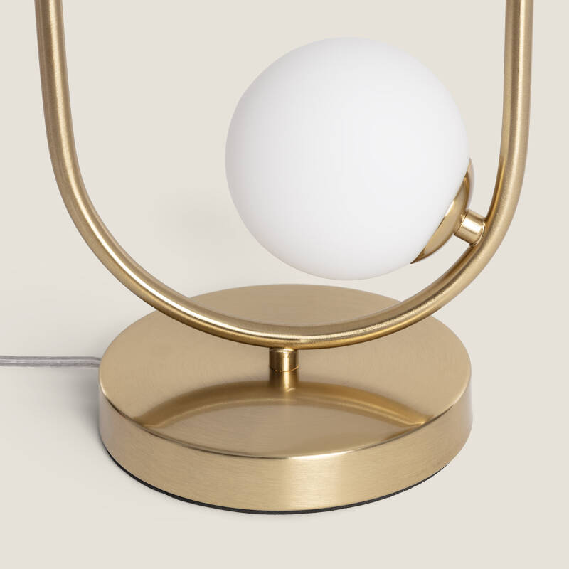 Afbeelding van Tafellamp Metaal en Glas Moonlight Brass 2 Spots