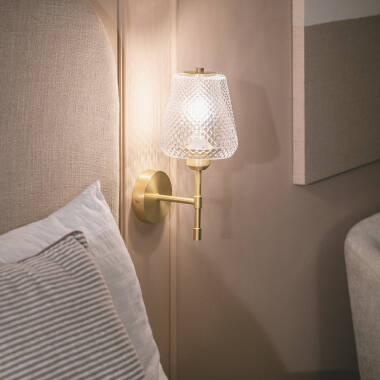 Wandlamp  Metaal en Glas Stiklu