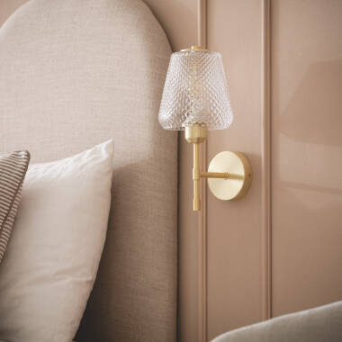 Image of Stiklu Metal & Glass Wall Lamp