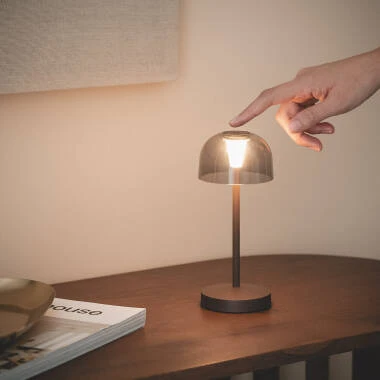 Lendora Smoke Portable Outdoor LED Table Lamp with Rechargeable Battery