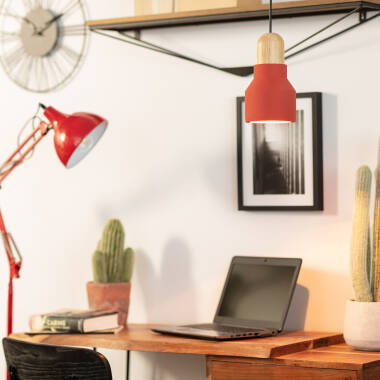 Suspension Ciment et Bois Luster