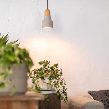 Pendelleuchte Beton und Holz Luster