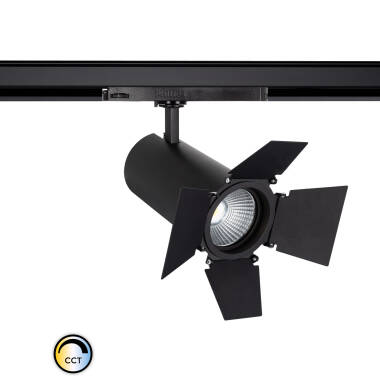 Spot LED sur Rail Triphasé 40W d'Angelo CCT Sélectionnable PHILIPS Xitanium Cinema Noir
