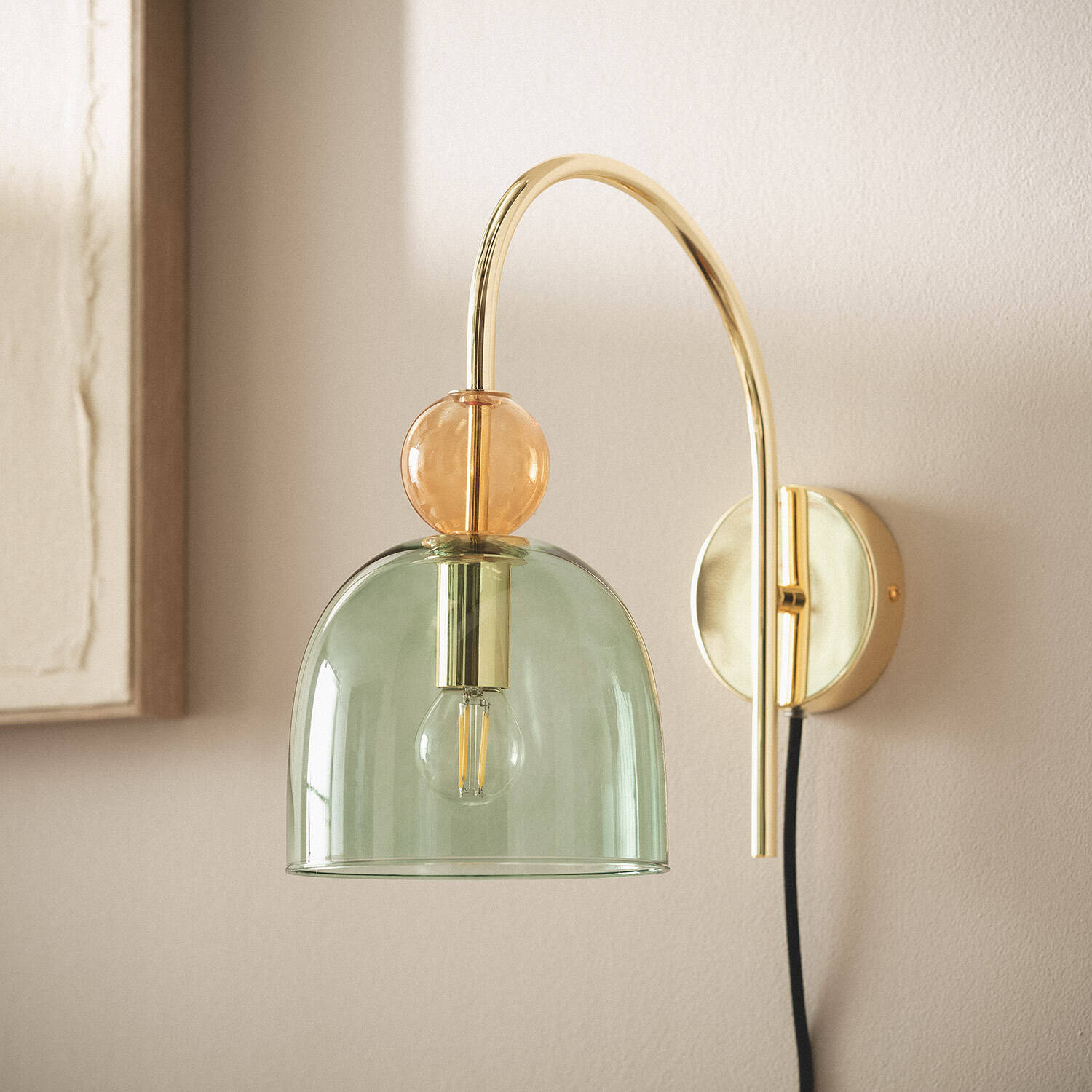 Lampa Ścienna z Metalu i Szkła Baudelaire