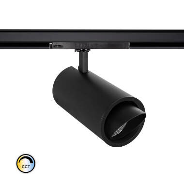 Faretto LED Binario Trifase 40W CCT Selezionabile d'Angelo Nero PHILIPS Xitanium Focal