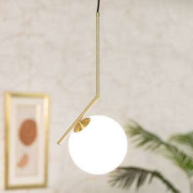 Hanglamp van Metaal en Glas Moonlight