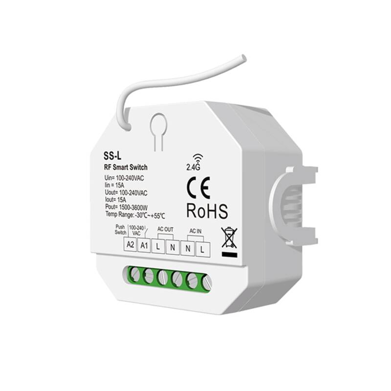 Image de Interrupteur Variateur LED TRIAC et Push DIM SKYDANCE SS-L Compatible avec Télécommande RF, Bouton-poussoir et Rail DIN