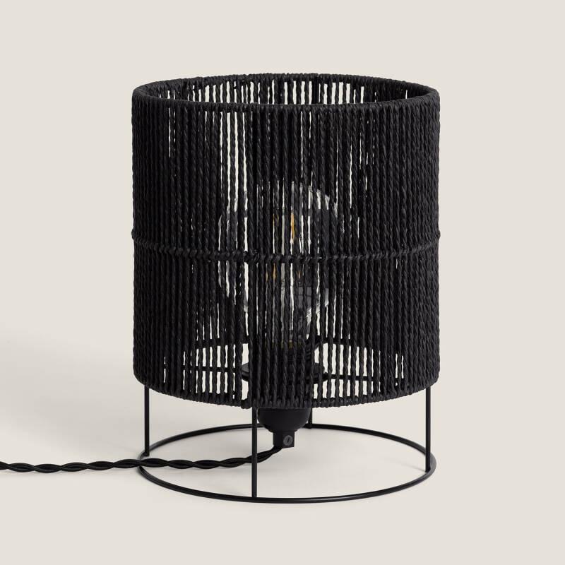 Image of Khalo Braided Paper Table Lamp ILUZZIA 