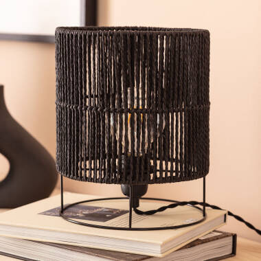 Image of Khalo Braided Paper Table Lamp ILUZZIA 