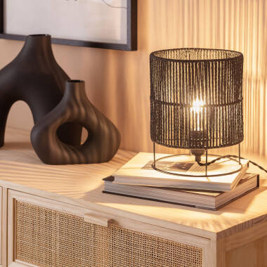 Image of Khalo Braided Paper Table Lamp ILUZZIA 