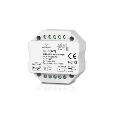Interruttore WiFi compatibile con pulsante e telecomando RF SKYDANCE SS-C(WT)