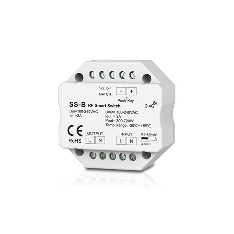 Image de Interrupteur Variateur Compatible avec Bouton-Poussoir et Télécommande RF SKYDANCE SS-B