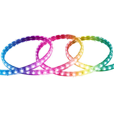 Striscia LED RGB 220V SMD5050 60LED/m IP65 Larghezza 15mm Taglio100cm