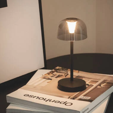 Venkovní Přenosná Stolní LED Lampa z Kovu s USB Dobíjecí Baterií Lendora Smoke