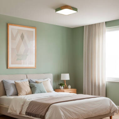 Bild von LED-Deckenleuchte 18W Eckig Holz 325x325 mm CCT Wählbar Semi-Dari Bild von LED-Deckenleuchte 18W Eckig Holz 325x325 mm CCT Wählbar Semi-Dari