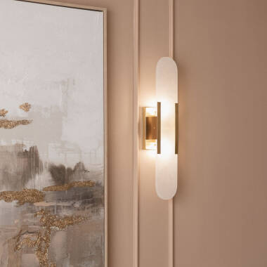 Image of Nandra Metal & Marble Wall Lamp 