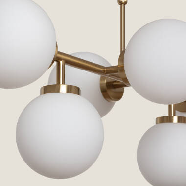 Bild von Pendelleuchte Metall und Glas Lautrec