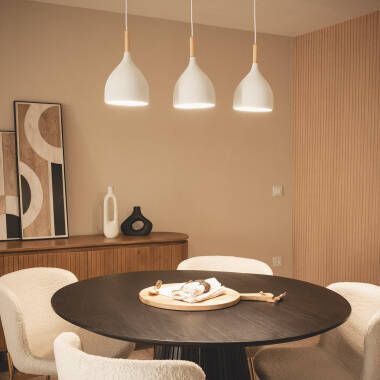 Lampa Wisząca z Metalu i Drewna Big Karlek