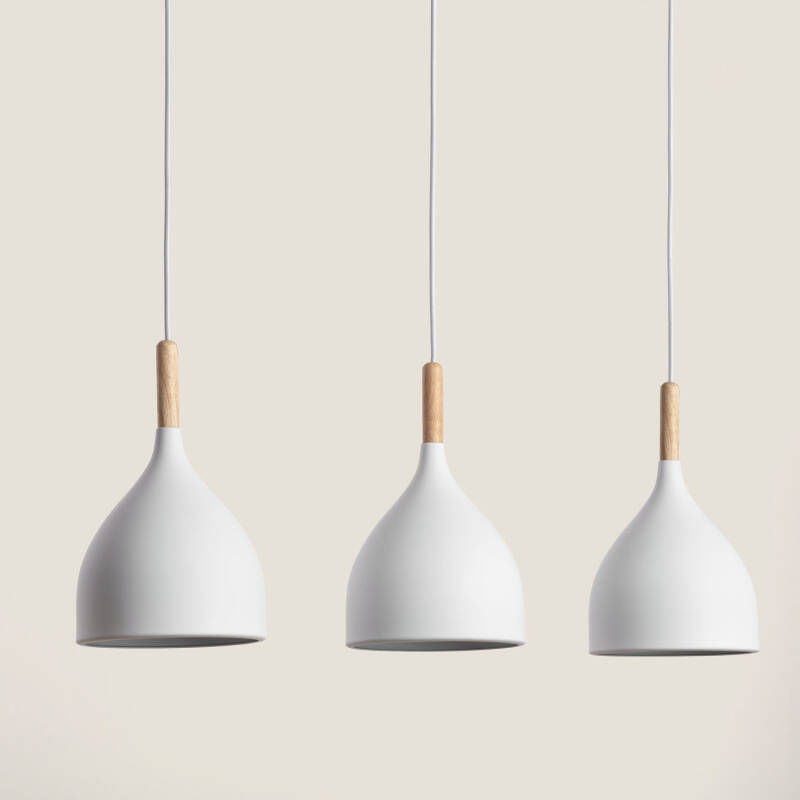 Bild von Pendelleuchte Metall und Holz Karlek