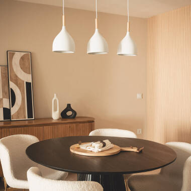 Bild von Pendelleuchte Metall und Holz Karlek