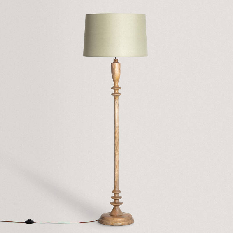Image of Meena Wooden Floor Lamp ILUZZIA