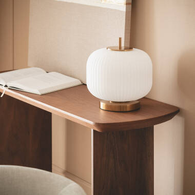 Bild von Tischlampe Metall und Glas Beca Bild von Tischlampe Metall und Glas Beca