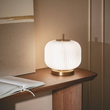 Stolní Lampa z Kovu a Skla Beca