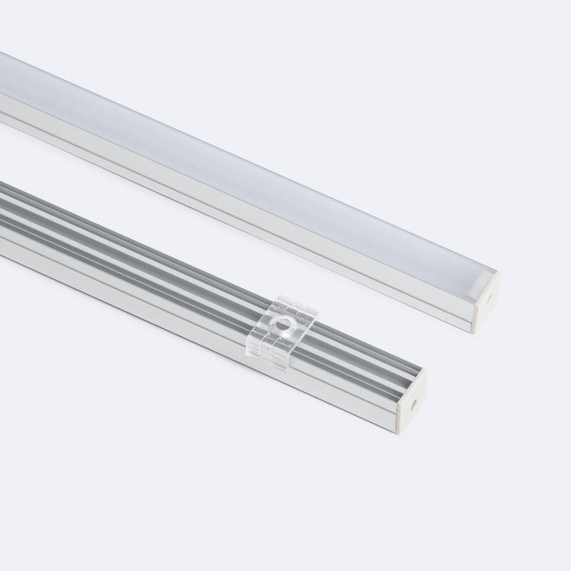 Bild von Aluminiumprofil Aufbau für LED Streifen bis 13 mm mit durchgehender Abdeckung Bild von Aluminiumprofil Aufbau für LED Streifen bis 13 mm mit durchgehender Abdeckung