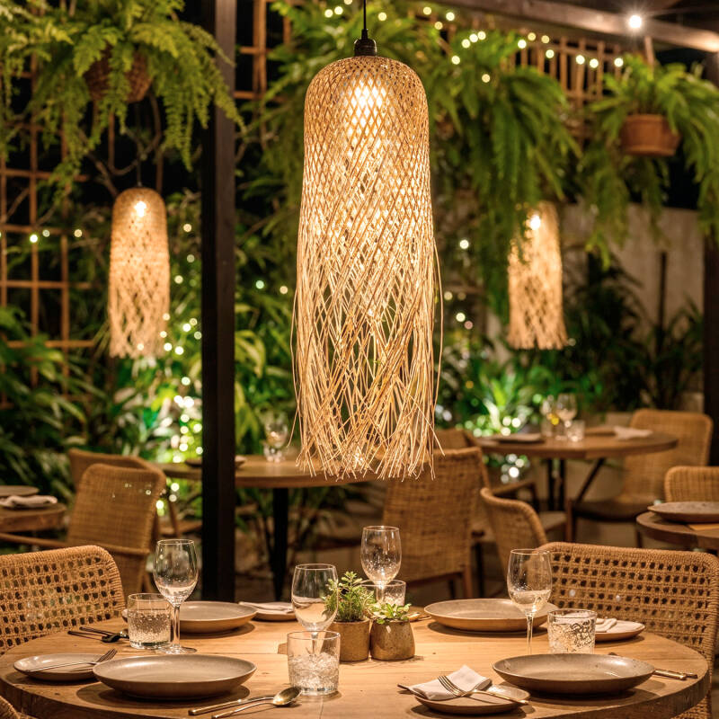 Bild von Pendelleuchte Bambus Außen Kawaii ILUZZIA