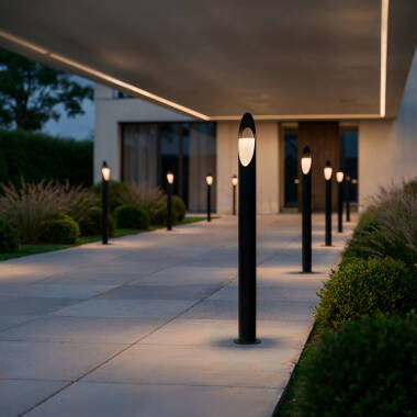 Oblong Aluminium Outdoor Bollard Light 80cm