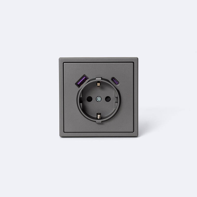 Afbeelding van Wand Contactdoos Type F met USB Luxe 990 