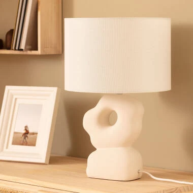 Lampe à Poser Céramique et Lin Illinois