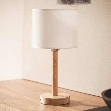 LED Tischlampe 1W Tragbar aus Holz mit wiederaufladbarem USB-Akku Folgosa